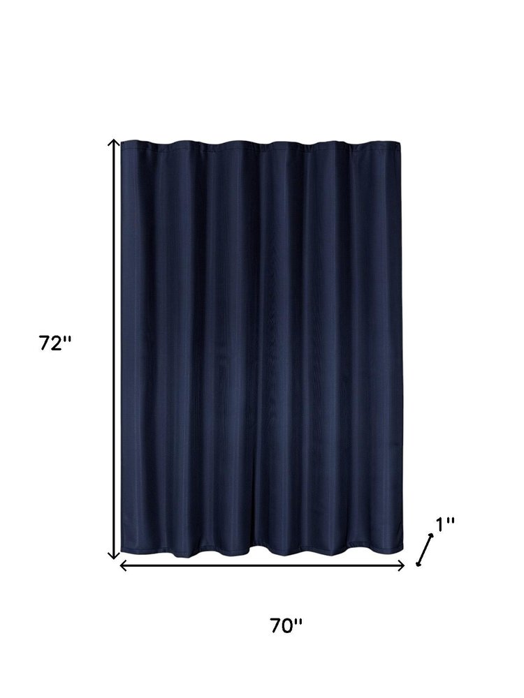 Luxurious Navy Waffle Weave Shower Curtain