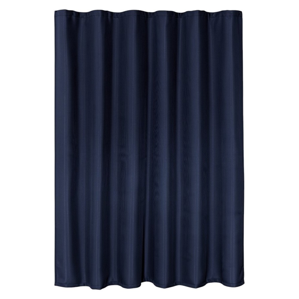 Luxurious Navy Waffle Weave Shower Curtain