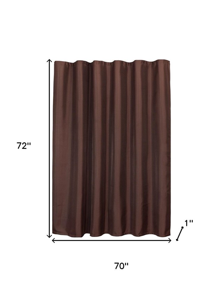 Luxurious Brown Waffle Weave Shower Curtain