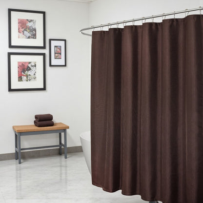 Luxurious Brown Waffle Weave Shower Curtain