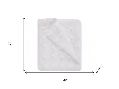 White Puff Sheer Shower Curtain