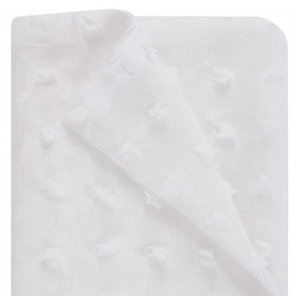 White Puff Sheer Shower Curtain