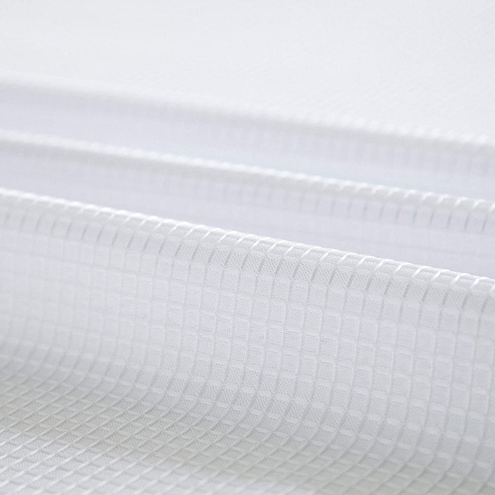 White Sheer and Grid Shower Curtain and Liner Set