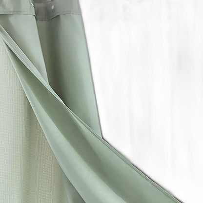 Sage Green Modern Grid Shower Curtain and Liner Set