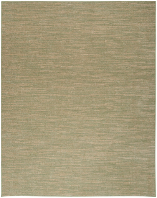 Neutral beige woven area rug with subtle heathered texture and faint horizontal striations.