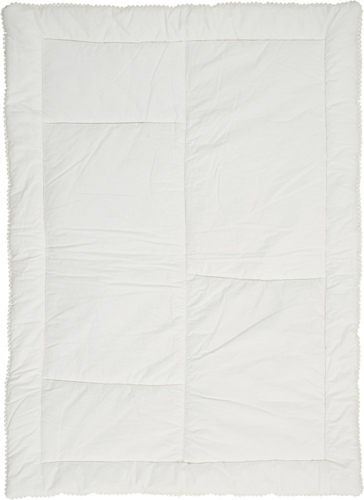 Beige Green And White Polyester Quilt
