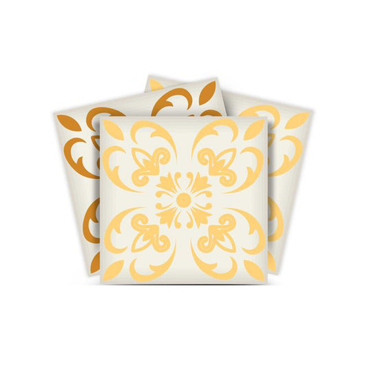 8" X 8" Golden Yellow Retro Peel And Stick Removable Tiles