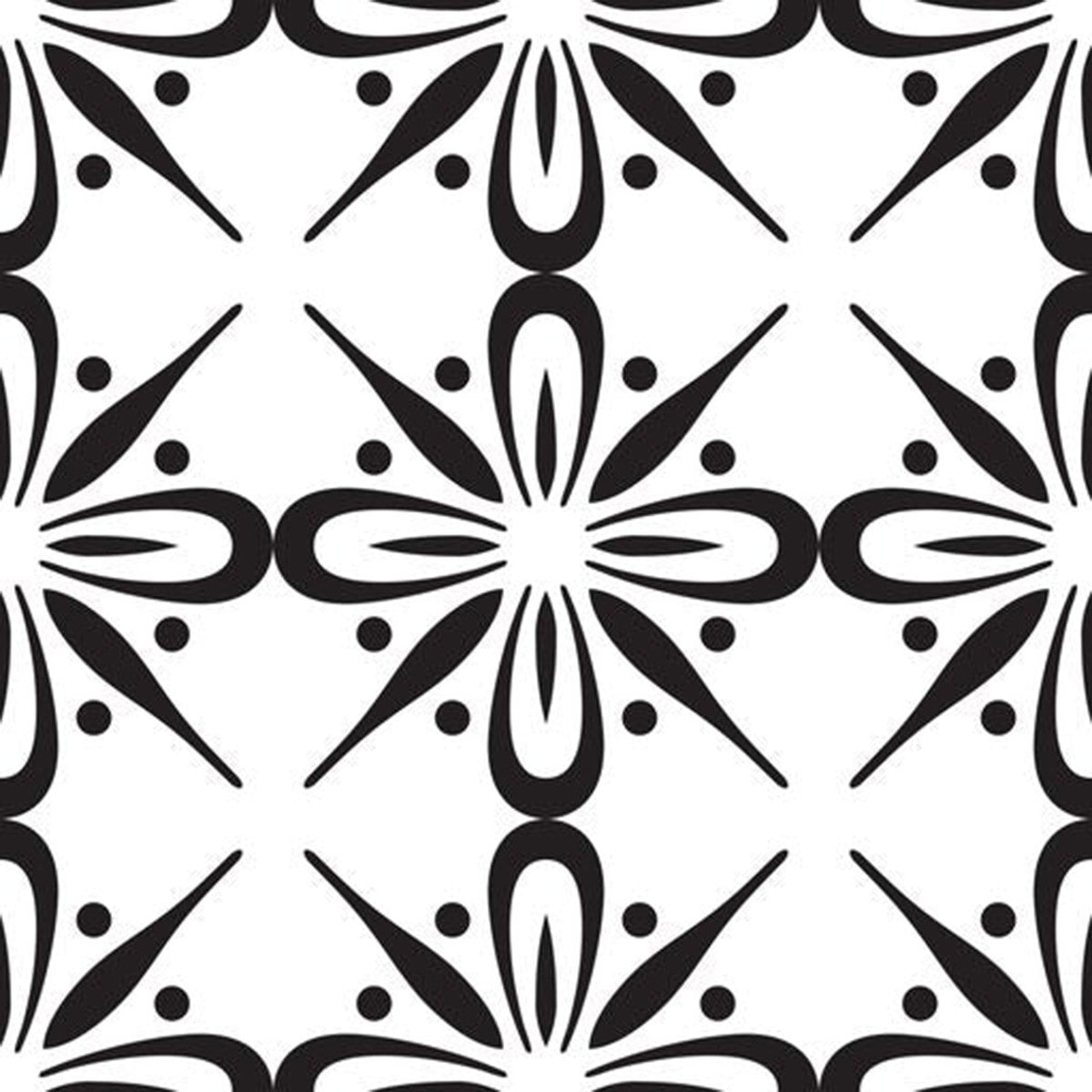 4" X 4" Black and White Quattra Peel and Stick Removable Tiles