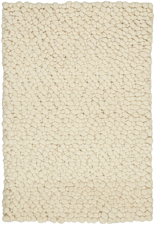 Cream textured rug with pebble-bubble pattern; rectangular shag rug for living room.
