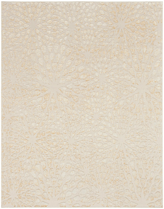 Ivory-beige fabric texture featuring raised starburst floral motifs in a subtle, repeating pattern.