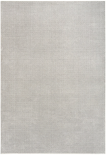 Neutral beige-cream striped woven rug, rectangular flat-weave style; ideal for living room or bedroom floor.