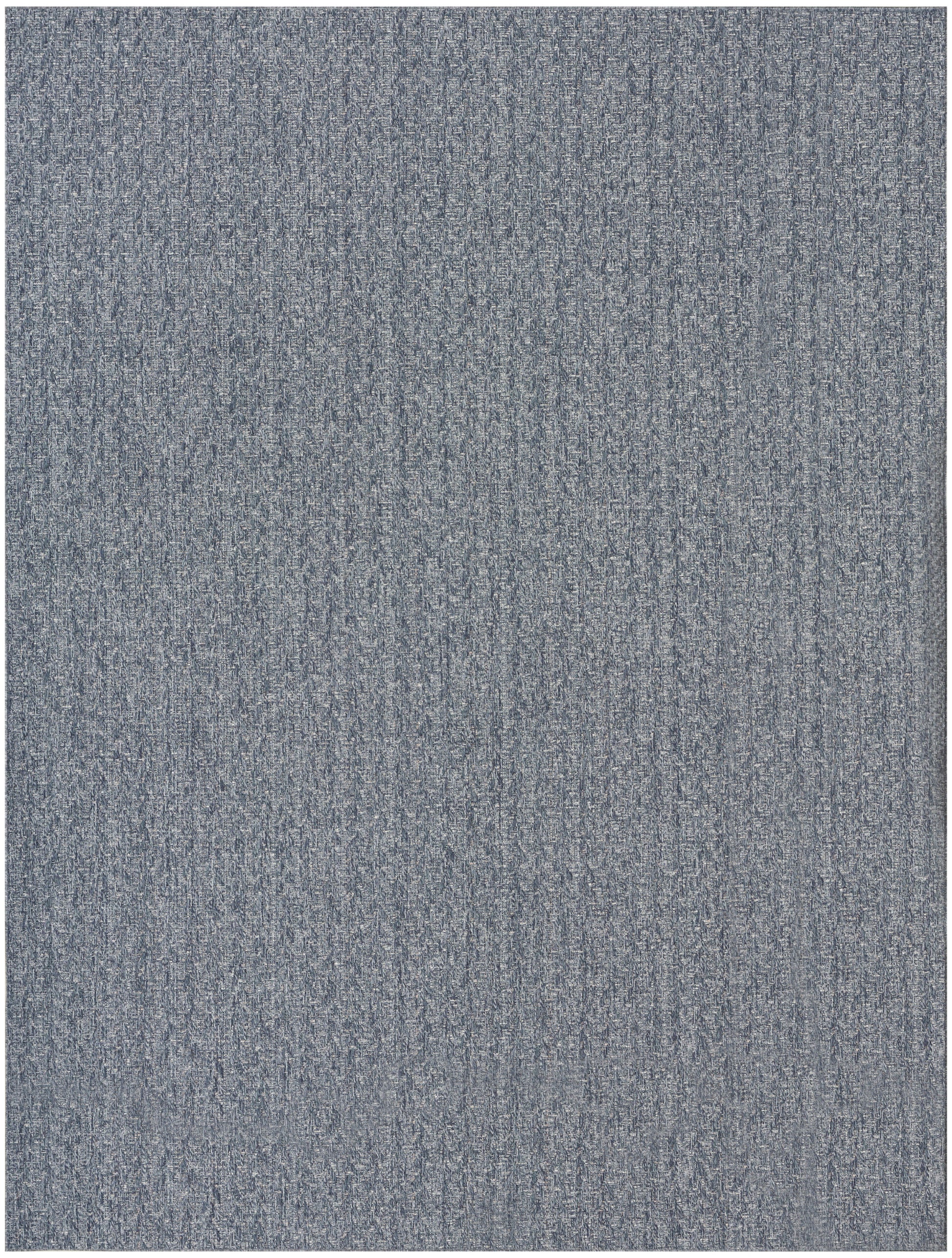 Blue-gray textured rug with subtle heathered pattern; rectangular, flat-weave style for modern living spaces.