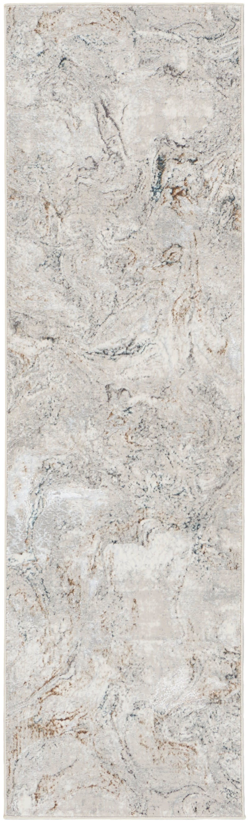 Vertical light-gray textured surface with marble-like swirls and subtle beige veins.