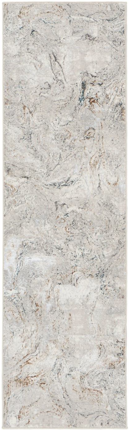 Vertical light-gray textured surface with marble-like swirls and subtle beige veins.