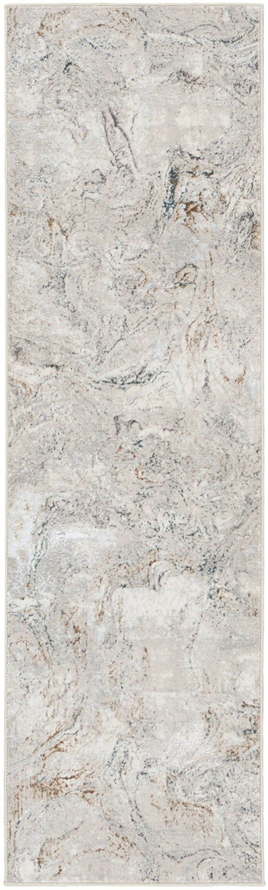 Vertical light-gray textured surface with marble-like swirls and subtle beige veins.