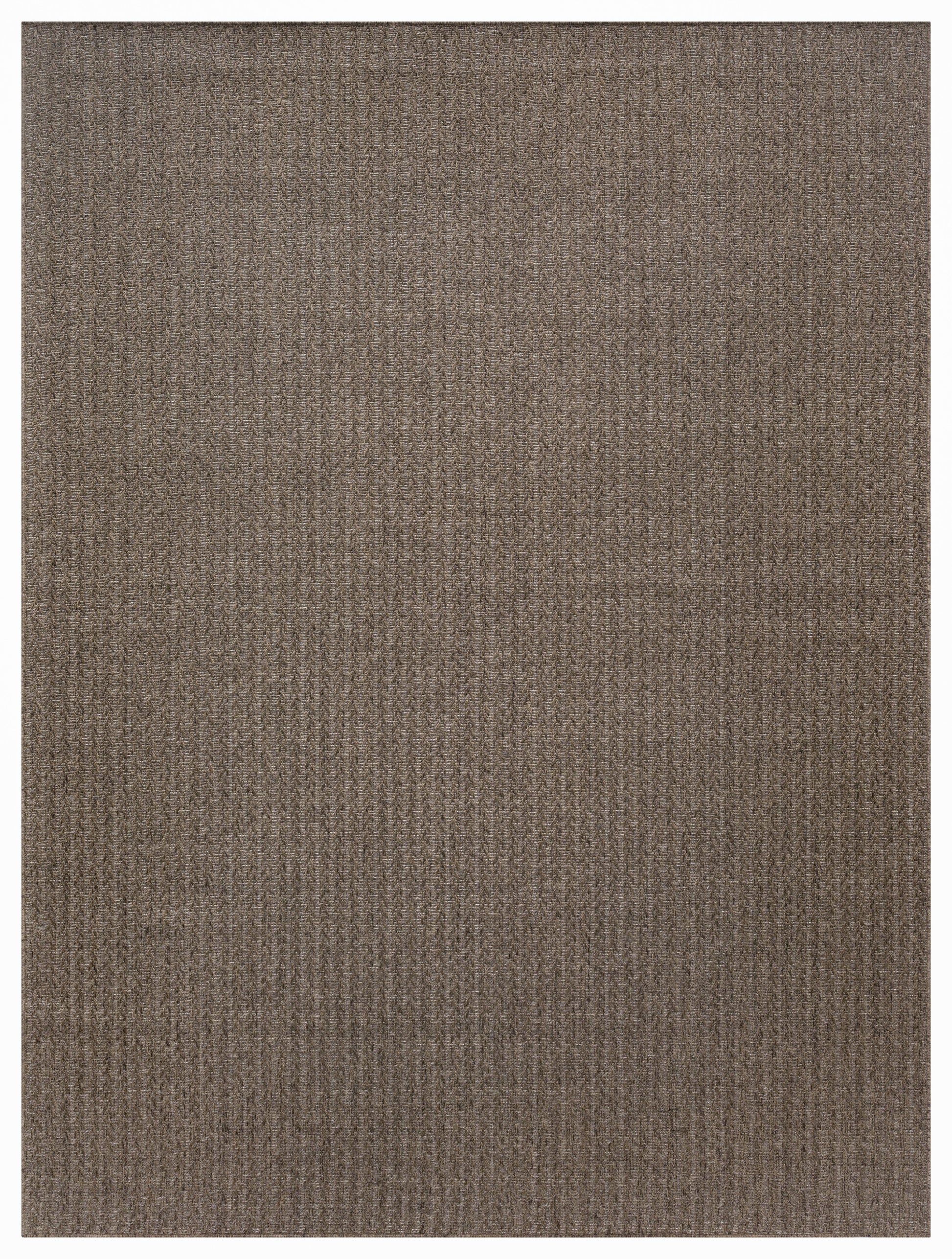 Outdoor 9' x 12' brown taupe textured rectangular rug with a ribbed pile.