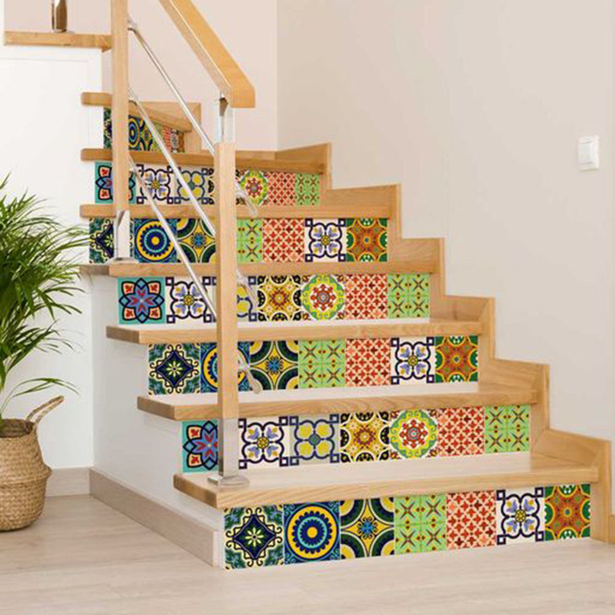 4" X 4" Euro Mosaic Peel and Stick Removable Tiles