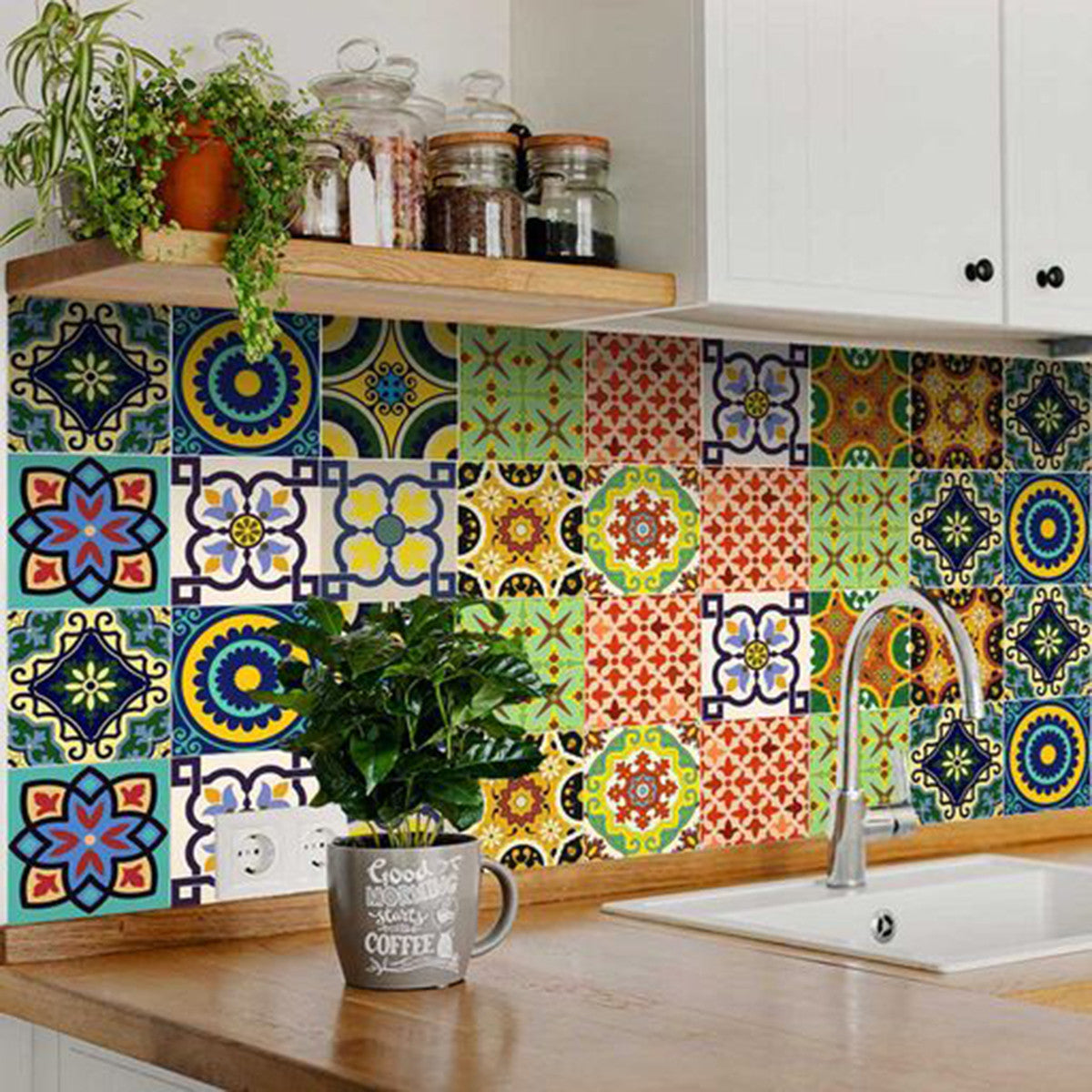 8" X 8" Euro Mosaic Peel and Stick Removable Tiles