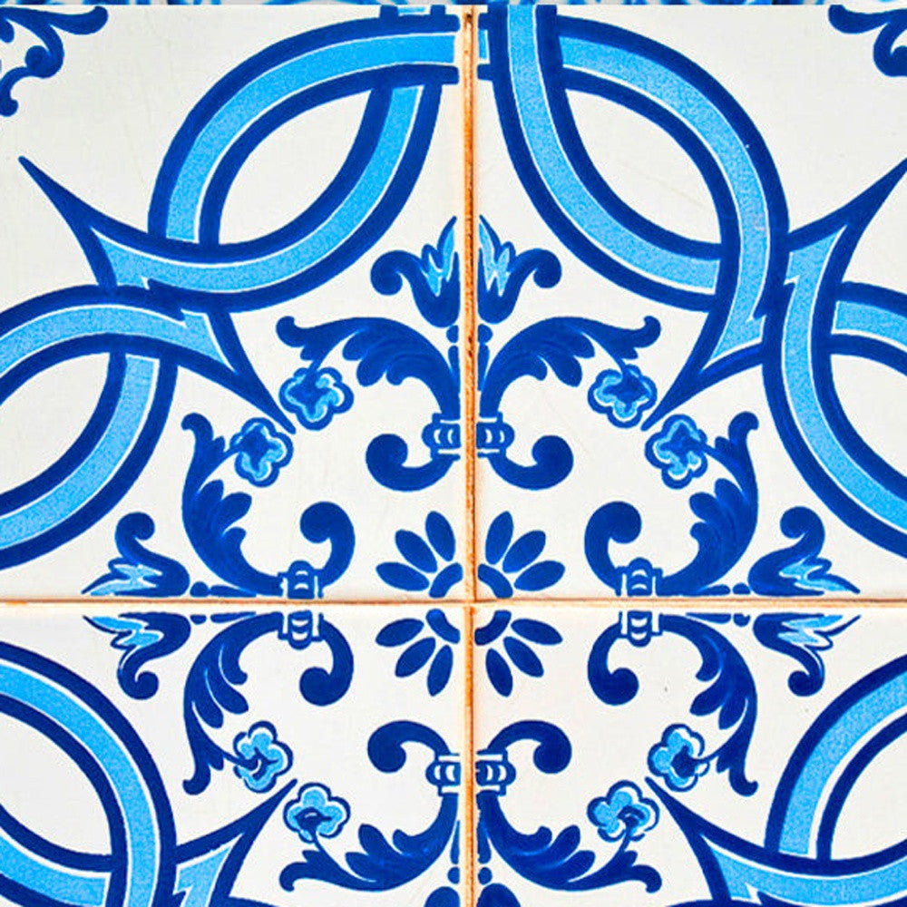 8" X 8" Blue and White Medi Peel And Stick Tiles
