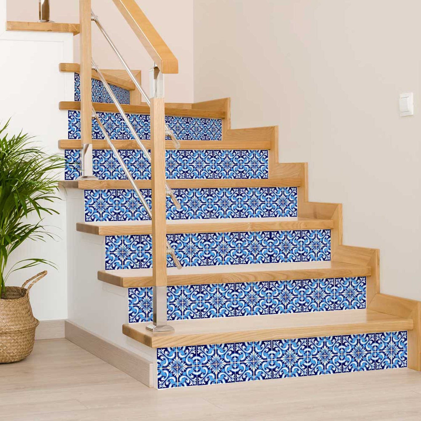4" X 4" Blue Bali Removable Peel And Stick Tiles
