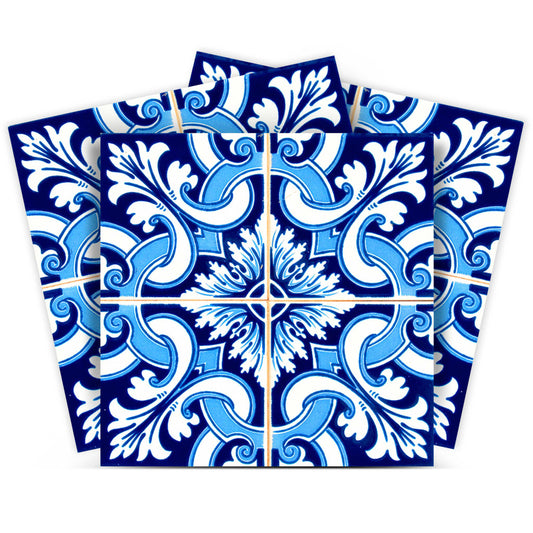 7" X 7" Blue Bali Removable Peel and Stick Tiles