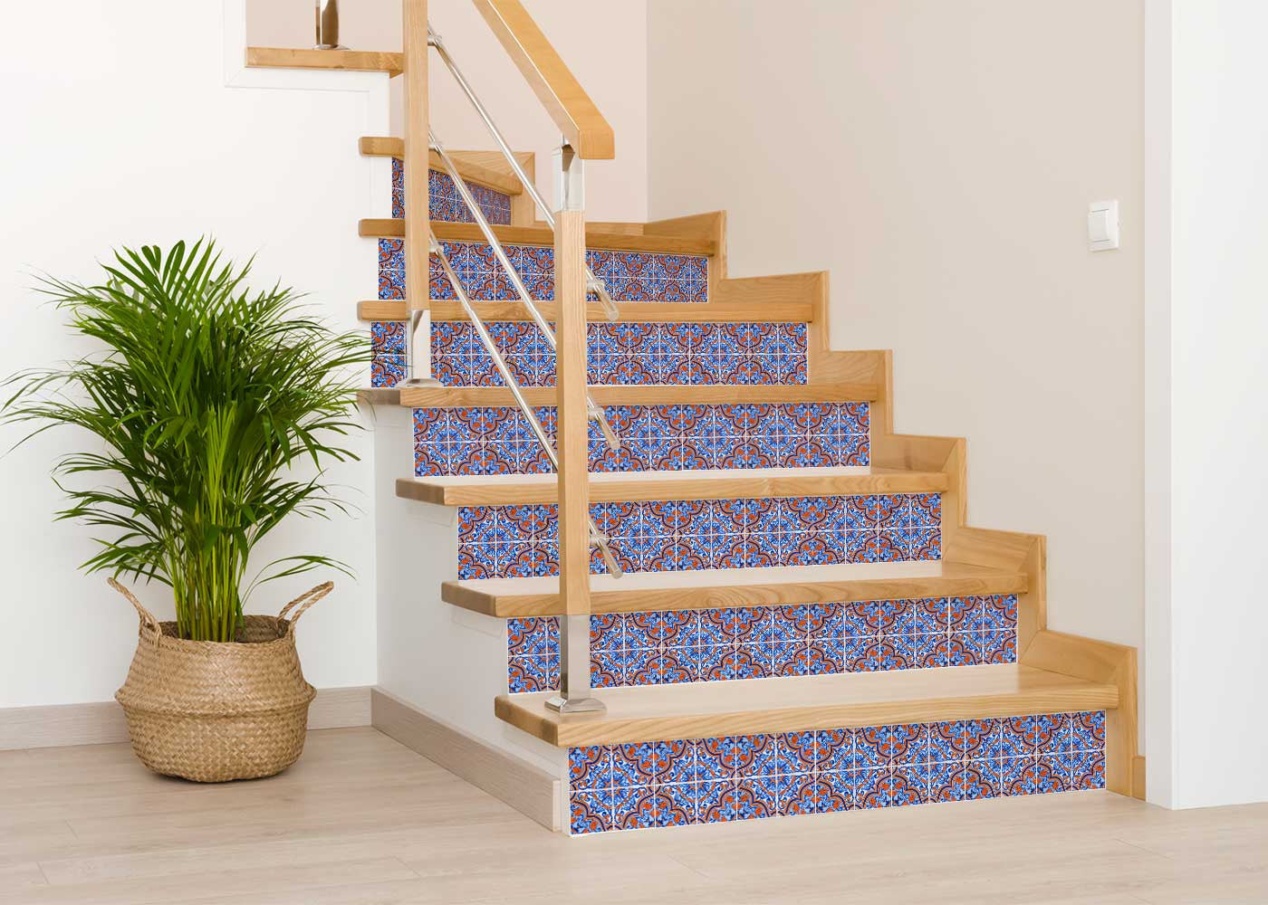 4" X 4" Blue Rust Zio Removable Peel And Stick Tiles