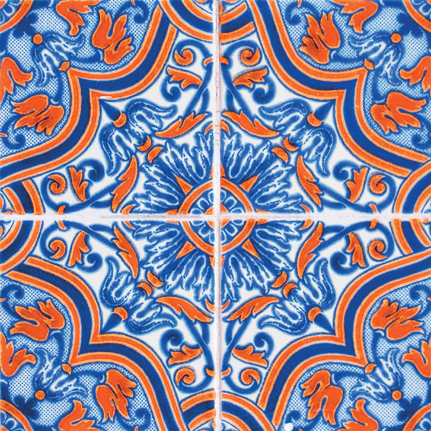 4" X 4" Blue Warm Tones Mosaic Peel And Stick Tiles