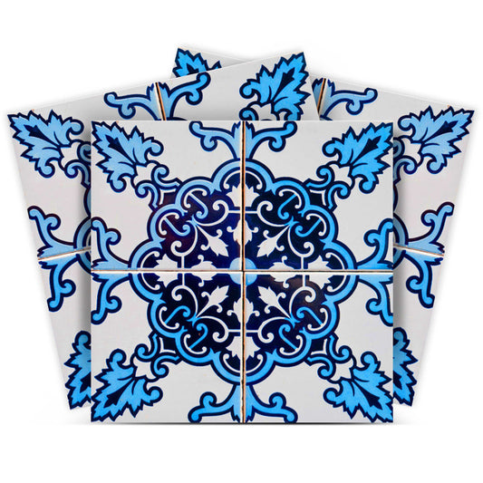 4" X 4" Blue Nelly Removable Peel And Stick Tiles