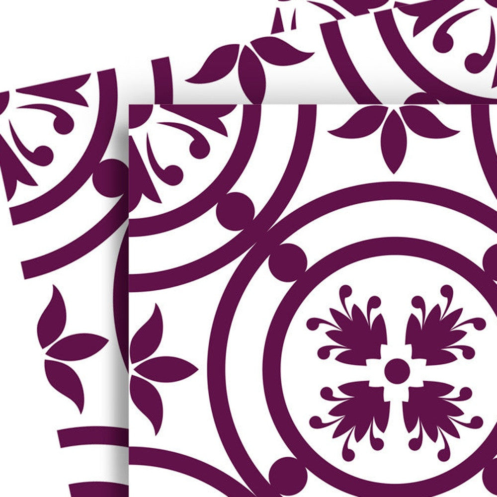 4" X 4" Merlot Lisa Removable Peel And Stick Tiles