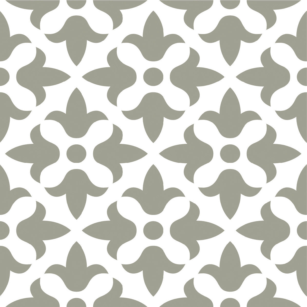 4" X 4" Sage Gray Fleur Removable Peel And Stick Tiles