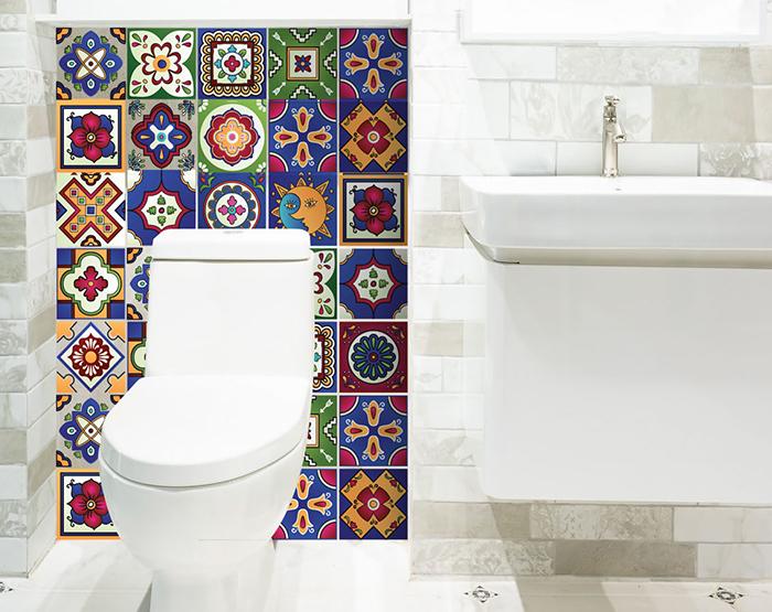 4" x 4" Mediterra Celestial Mosaic Peel and Stick Removable Tiles