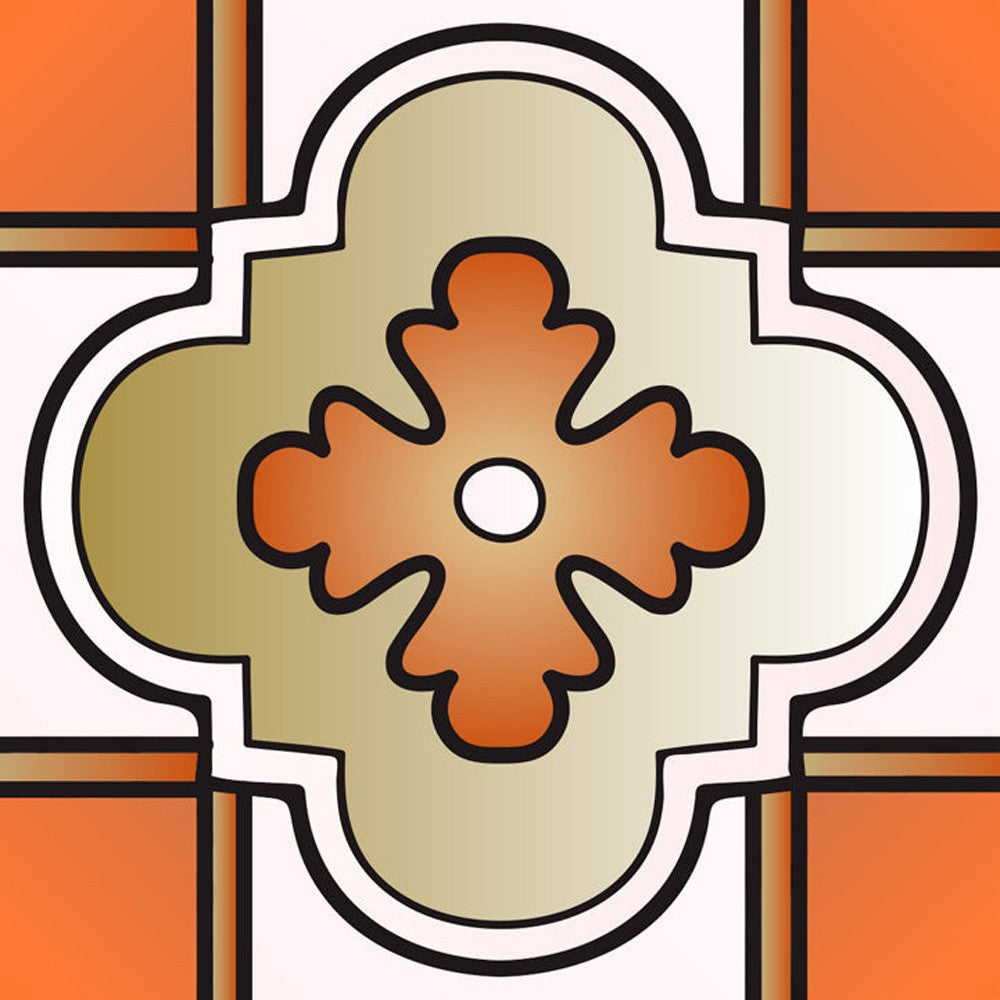 8" x 8" Retro Orange Mosaic Peel and Stick Removable Tiles