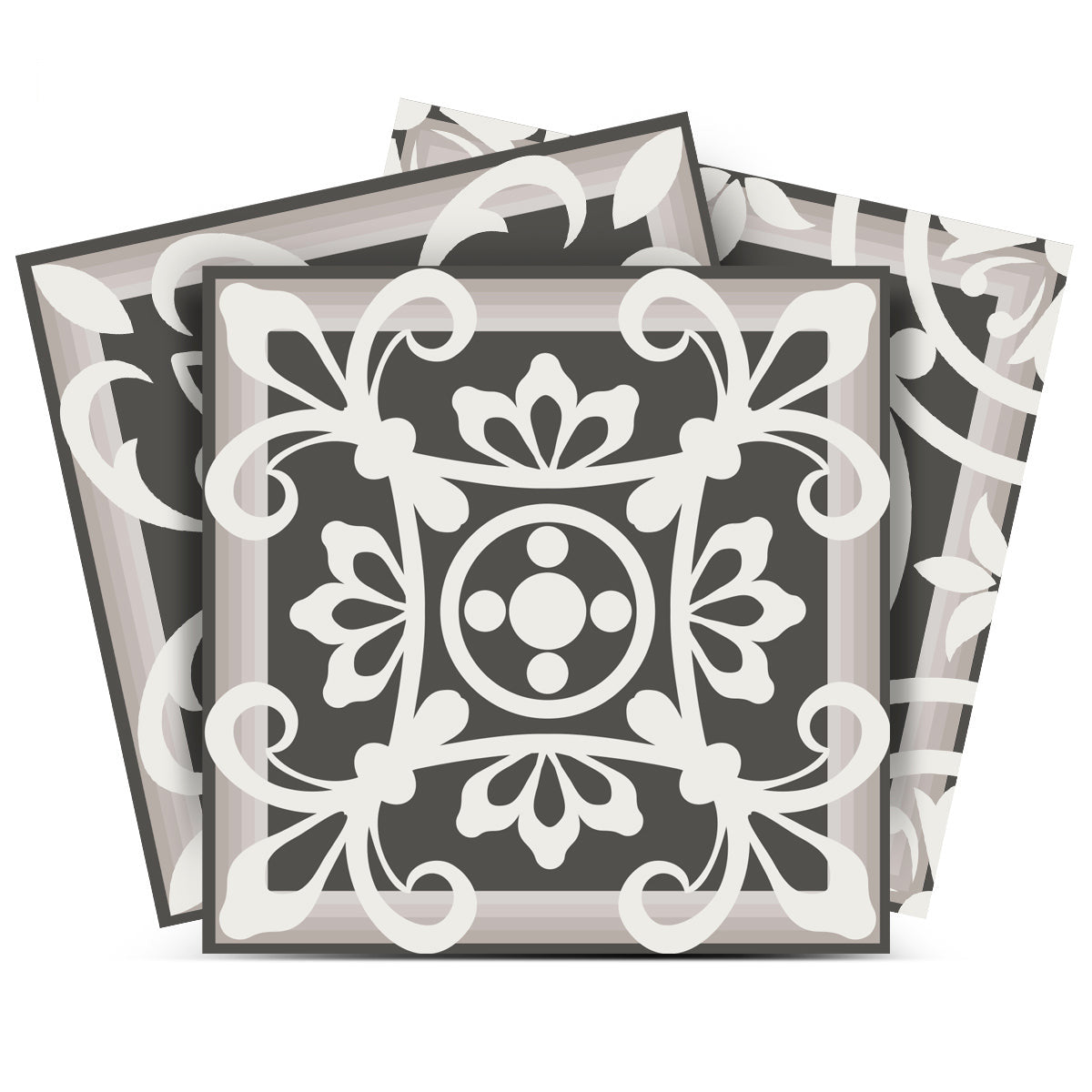 8" x 8" Wood Brown and White Mosaic Peel and Stick Removable Tiles