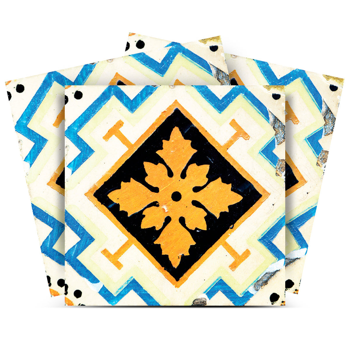 7" x 7" Gold Snowflake Peel and Stick Removable Tiles
