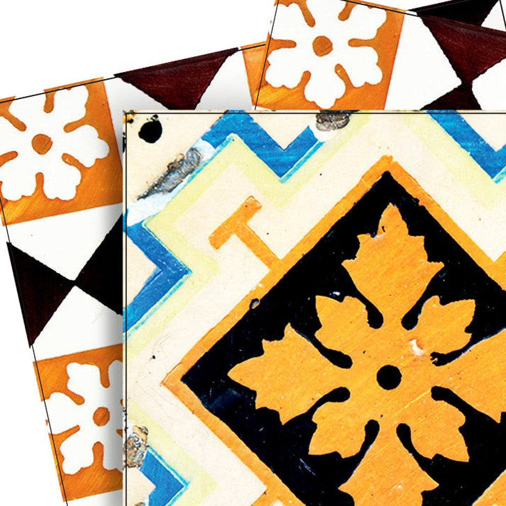 4" x 4" Snowflake and Diamond Peel and Stick Removable Tiles