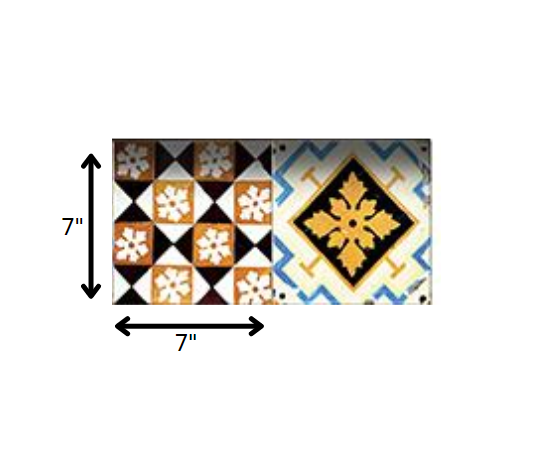 7" x 7" Snowflake and Diamond Peel and Stick Removable Tiles