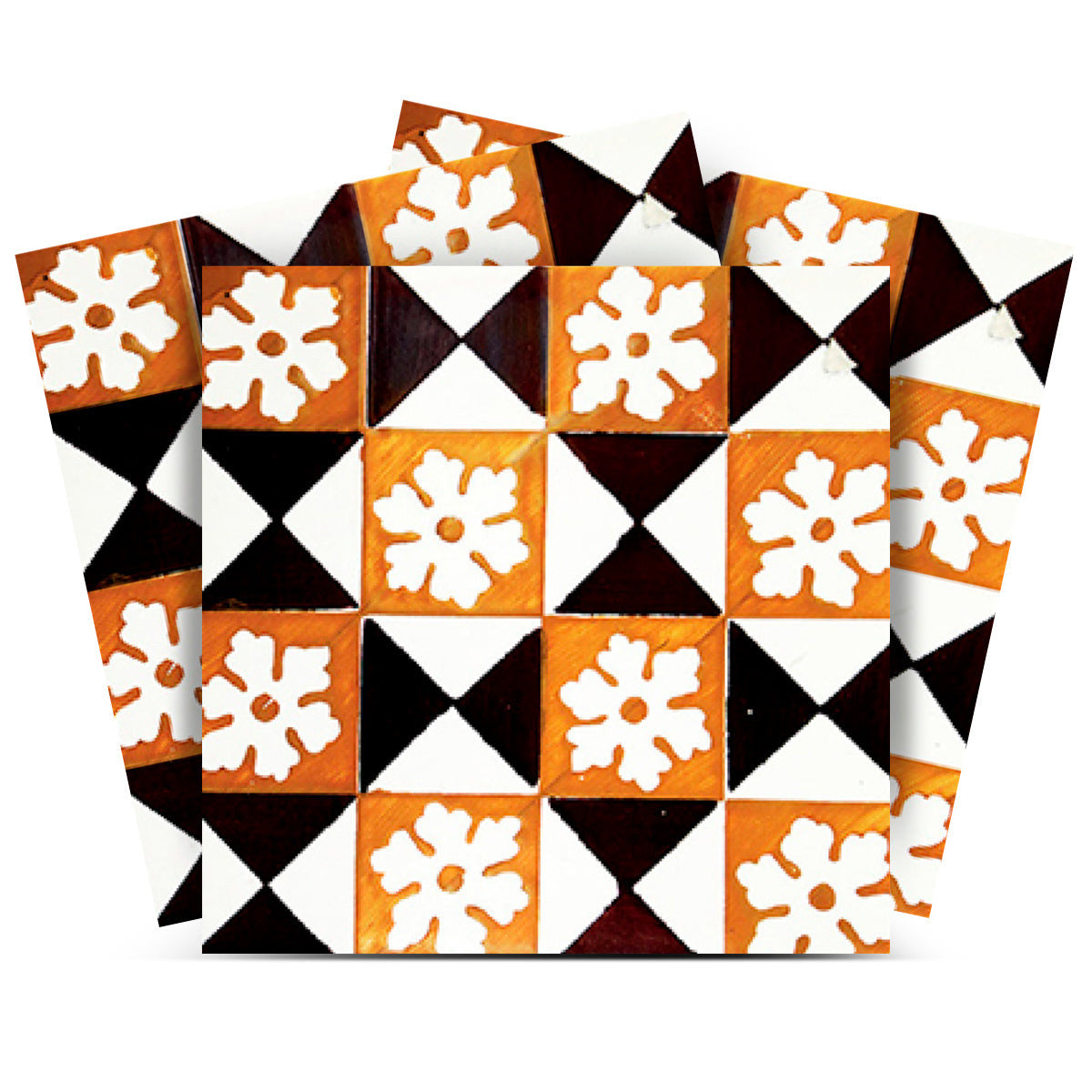 7" x 7" Mini Snowflakes and Squares Peel and Stick Removable Tiles