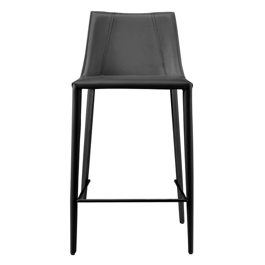 26" Black Steel Low Back Counter Height Bar Chair