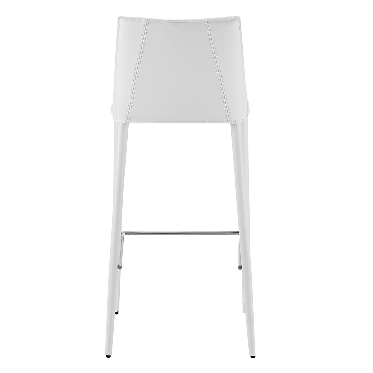 30" White Steel Low Back Bar Height Bar Chair