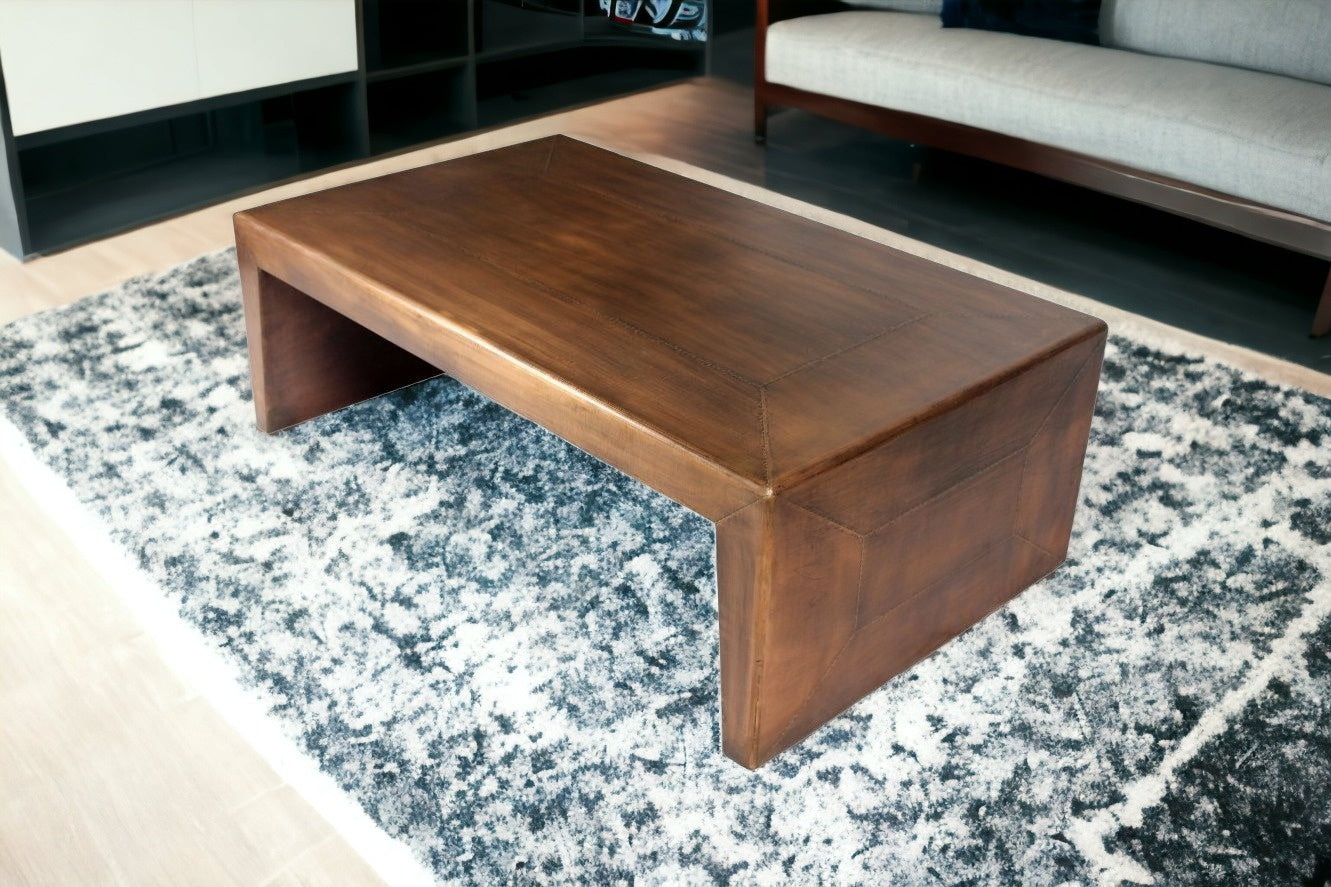 Modern Copper Tone Coffee Table