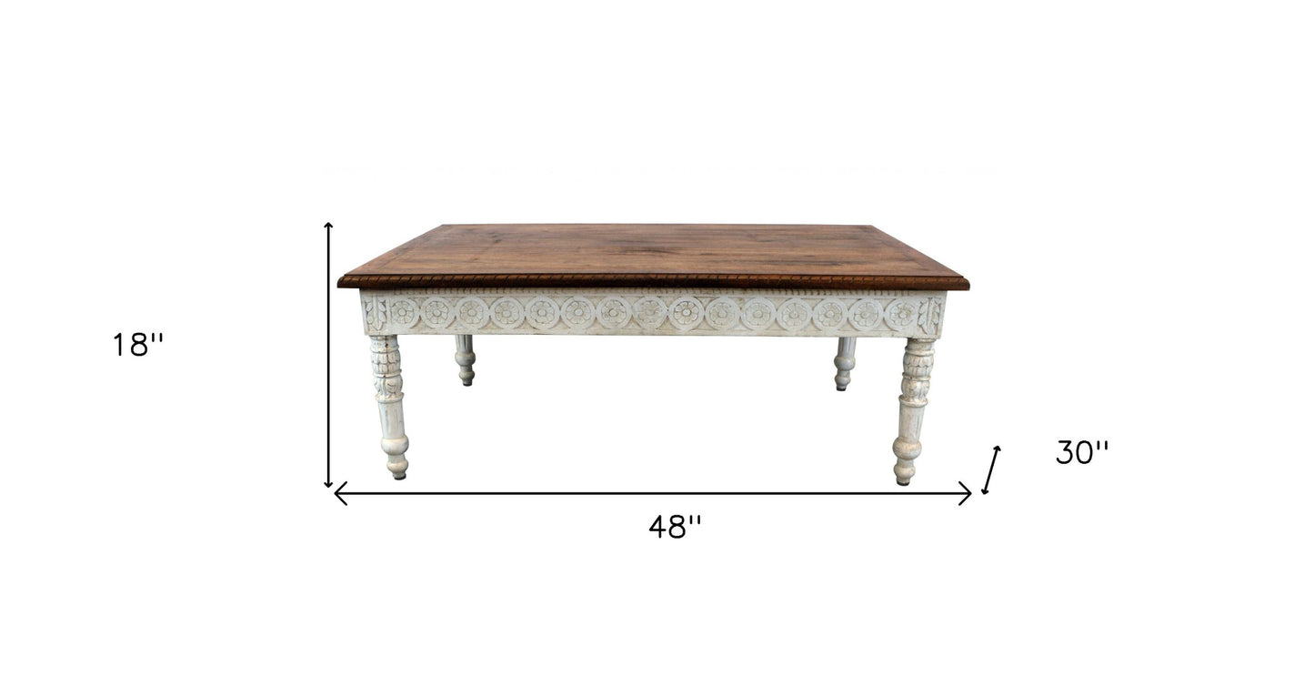 Brown and White Decorative Coffee Table