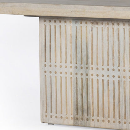 40" Ivory Solid Wood Lift Top Pedestal Coffee Table