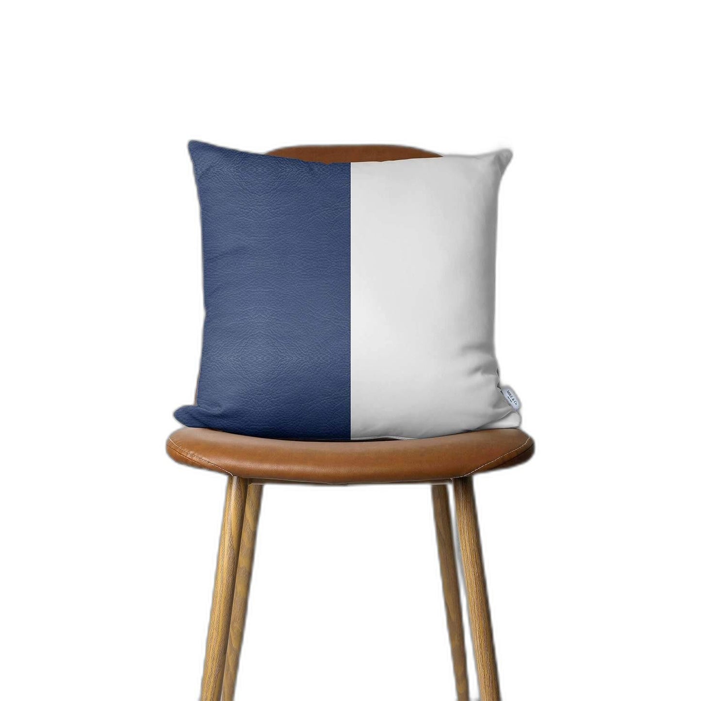 Set of 2 Navy and White Modern Throw Pillows