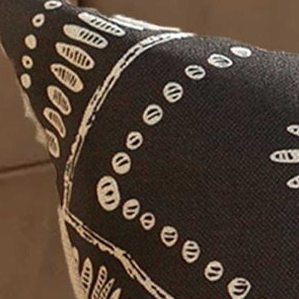 Set of 2 Black and Brown Throw Pillow Covers