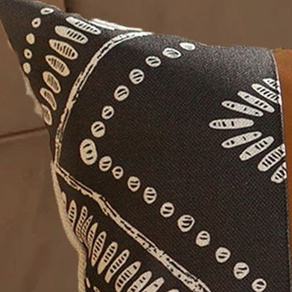 Set of 2 Black and Brown Throw Pillow Covers