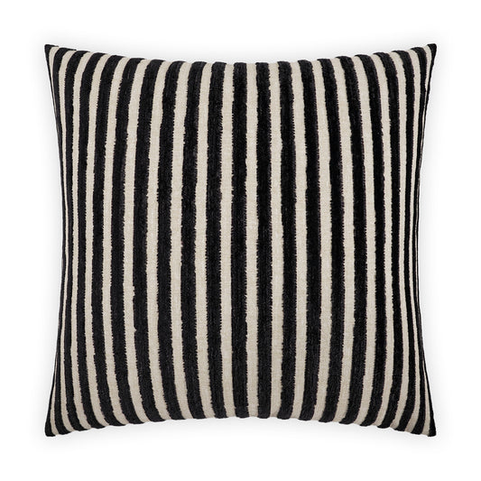 D.V. KAP HOME   24" x 24" Limits Pillow - Onyx Stripes, Transitional     - 4010-O-2424