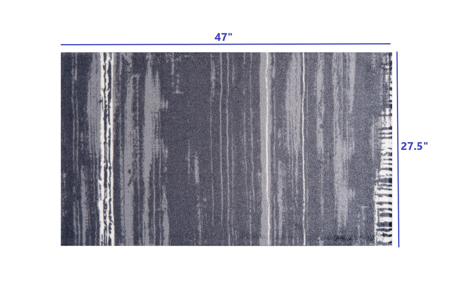 2' x 4' Shades of Gray Brushstokes Washable Floor Mat