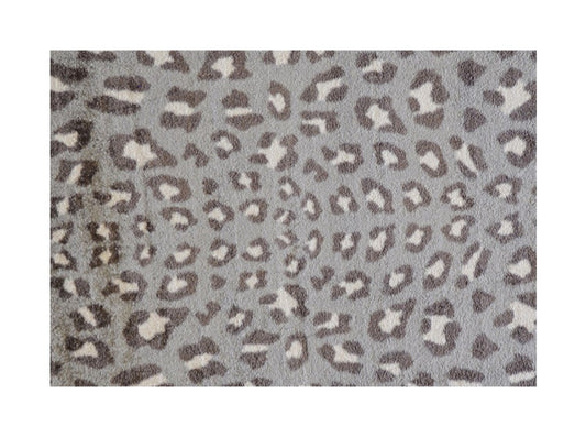 2' X 3' Gray and Brown Cheetah Washable Floor Mat