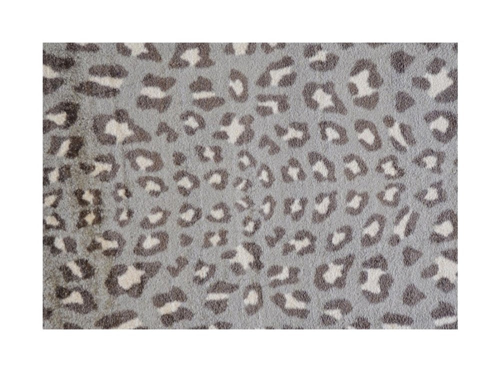 2' X 3' Gray And Ivory Animal Print Shag Area Rug