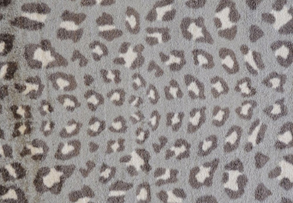 2' X 3' Gray And Ivory Animal Print Shag Area Rug
